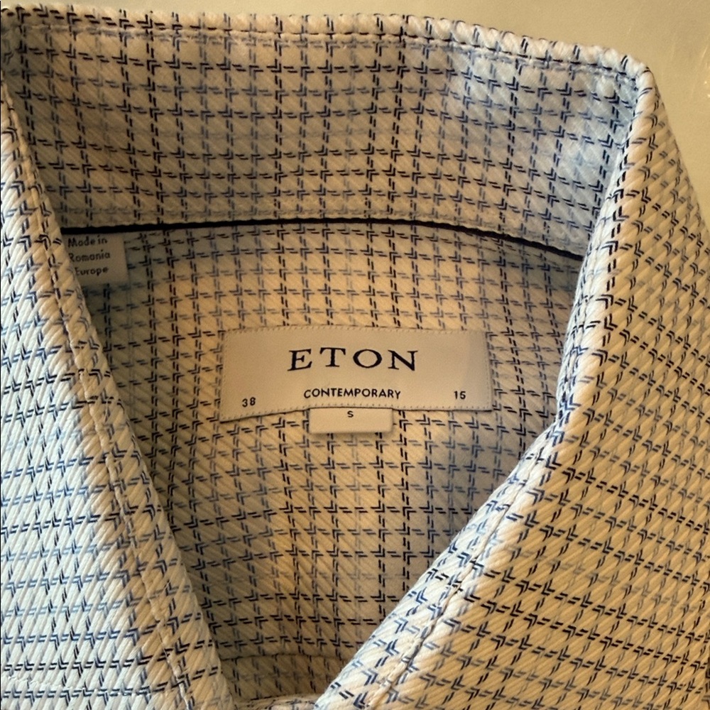 Eton Checkered Blue and White Shirt